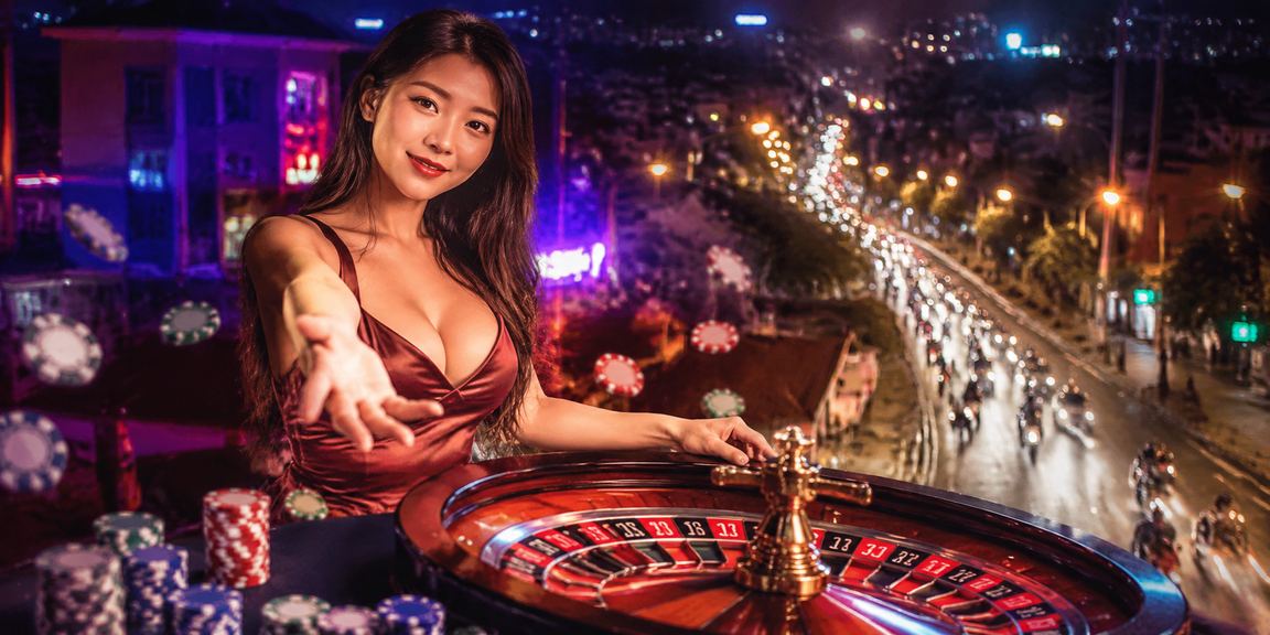 Bàn roulette neon tại Đà Lạt minh họa danh mục casino trên kic