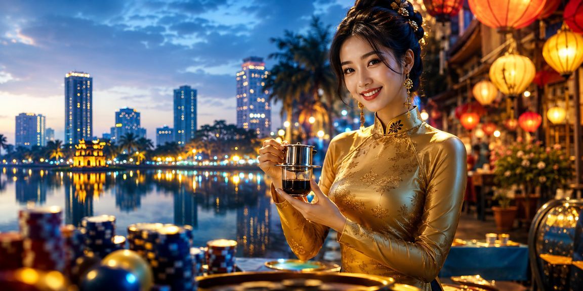 Không gian giải trí Hà Nội với màn hình cược và ánh đèn đêm