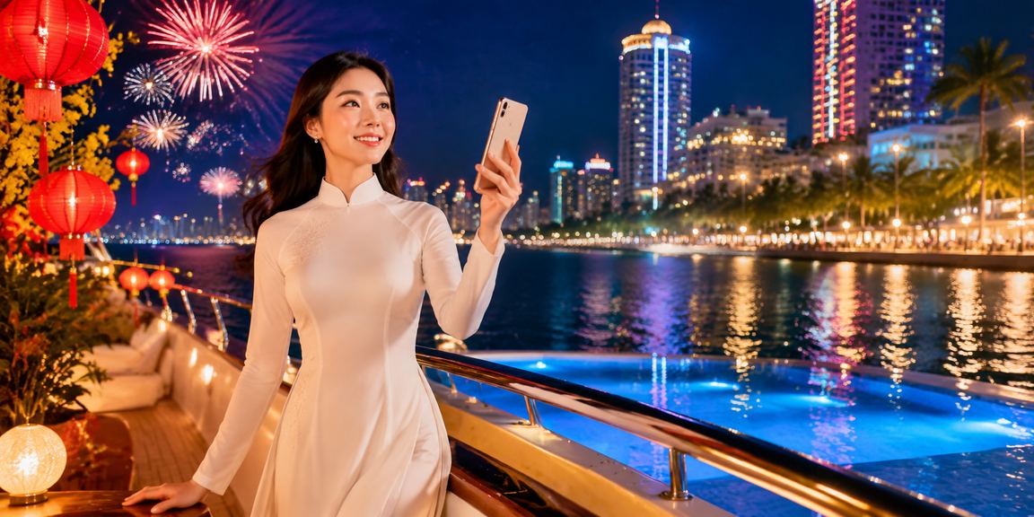 Người dùng áo dài trải nghiệm casino mobile tại Nha Trang